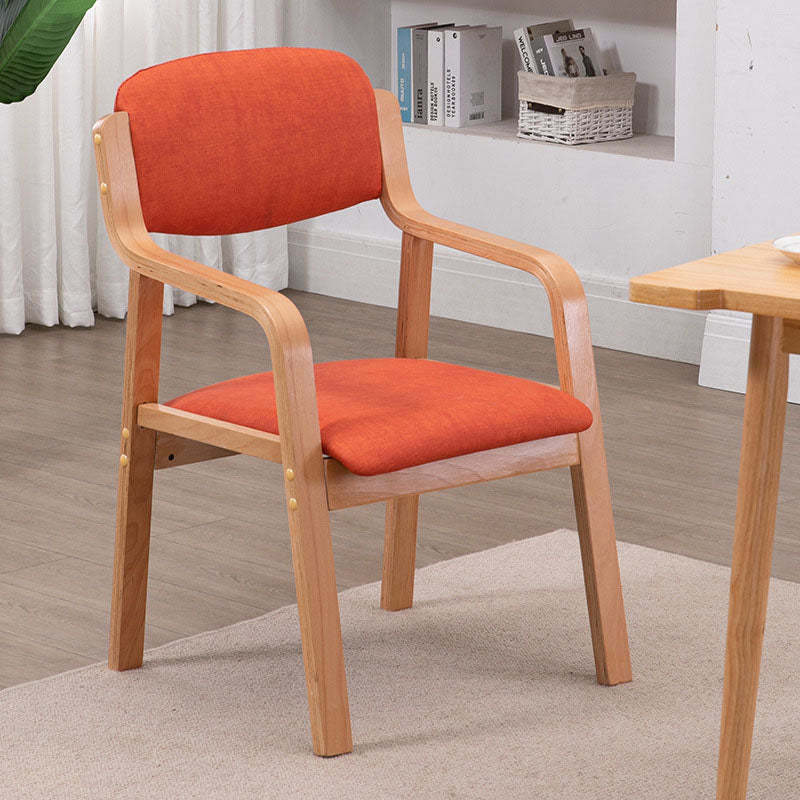 Modern Fabric Wood Dining Chair — Brown