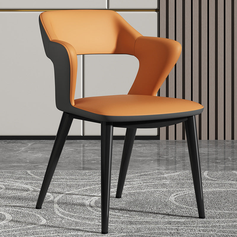 Scandinavian Leather Fabric Wing Dining Chair