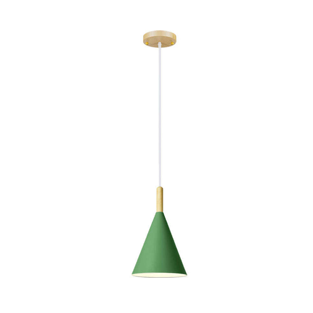 Nordic Macaron Cone Wood Pendant Light