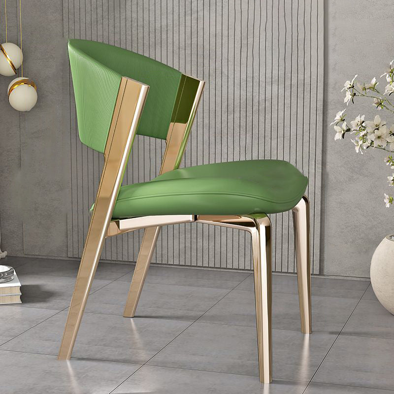 Modern Leather Stainless Steel Dining Chair