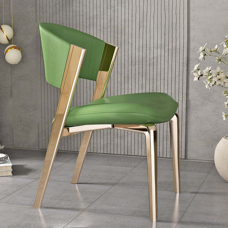 Modern Leather Stainless Steel Dining Chair