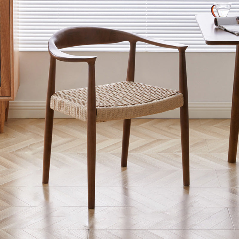 Vintage Braided Rope Wood Dining Chair