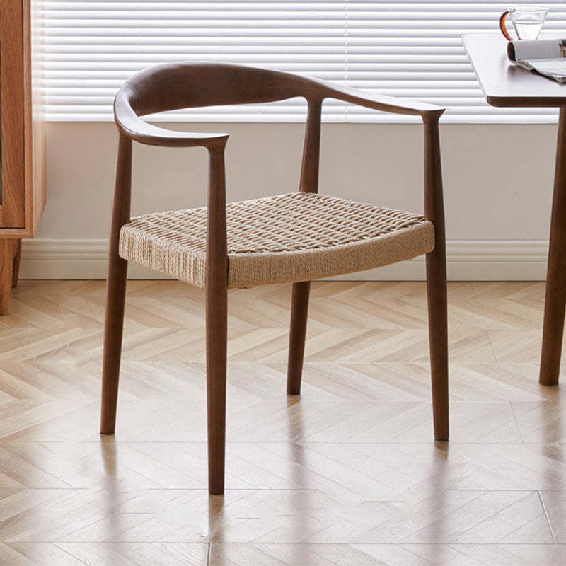 Vintage Braided Rope Wood Dining Chair