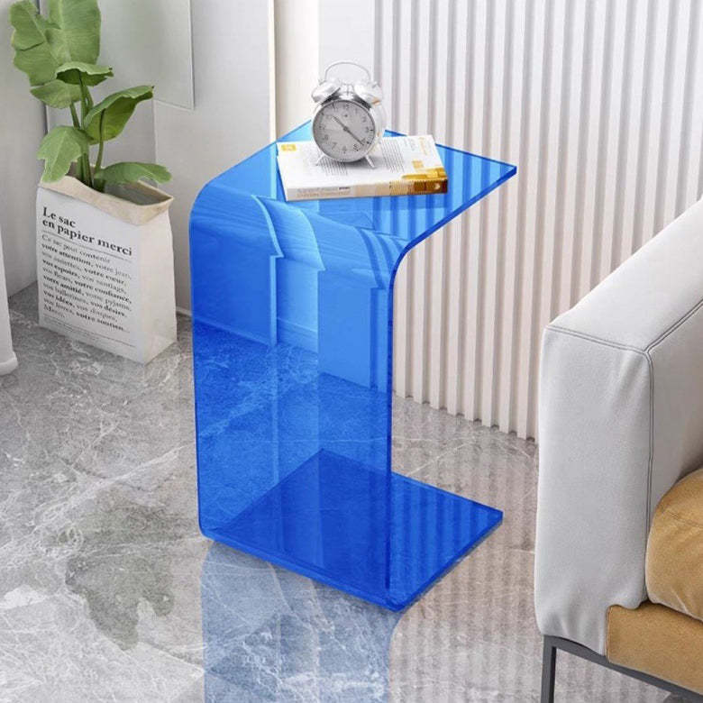 Scandinavian Square Acrylic End Table — Orange