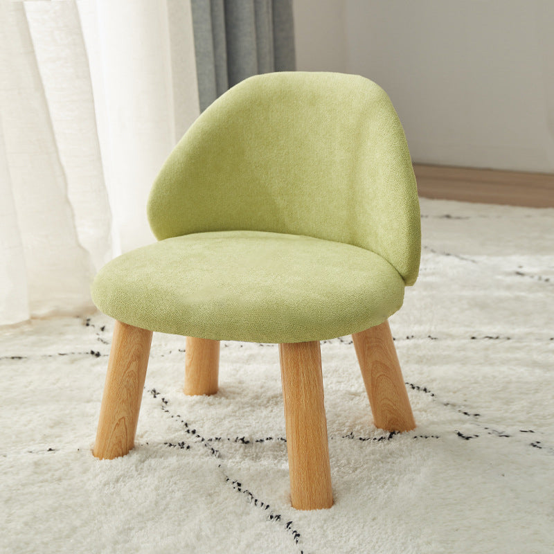 Nordic Fabric Round Entryway Footstool