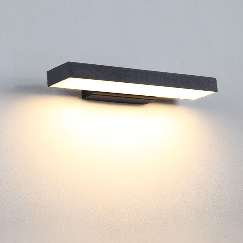 Minimalist Rectangular LED Sensor Outdoor Wall Sconce — Sensor / Warm Light (3000K)