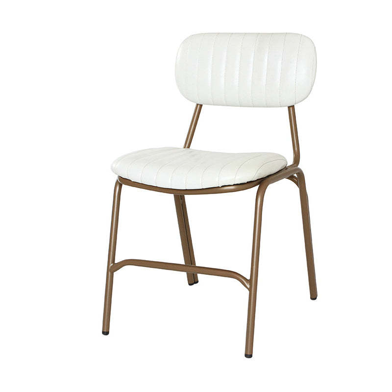 Industrial Leather Iron Striped Dining Chair