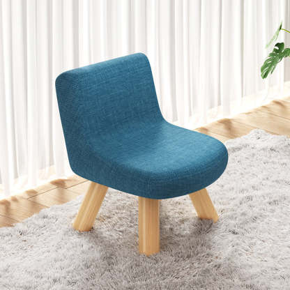 Minimalist Square Linen Solid Wood Chair