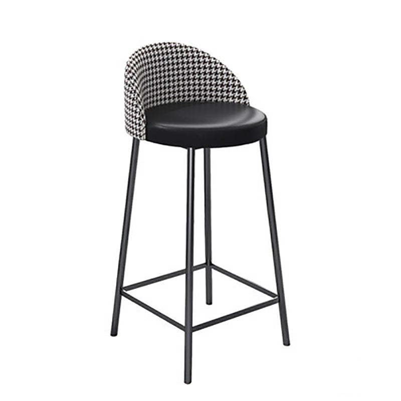 Scandinavian Round PU Leather Iron Bar Stool