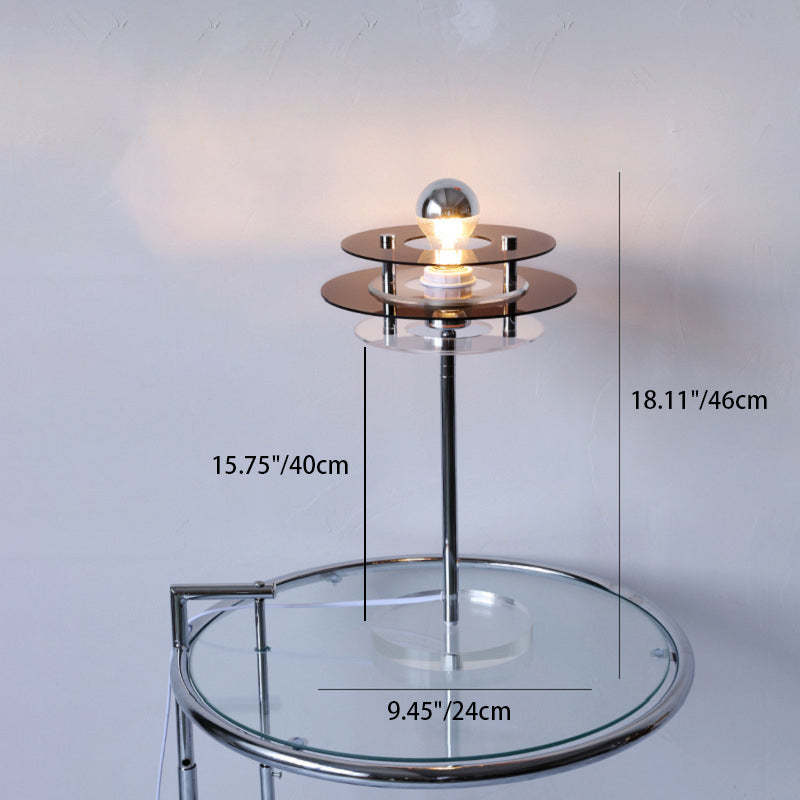 Mid-Century Flying Saucer Iron Acrylic Lamp
