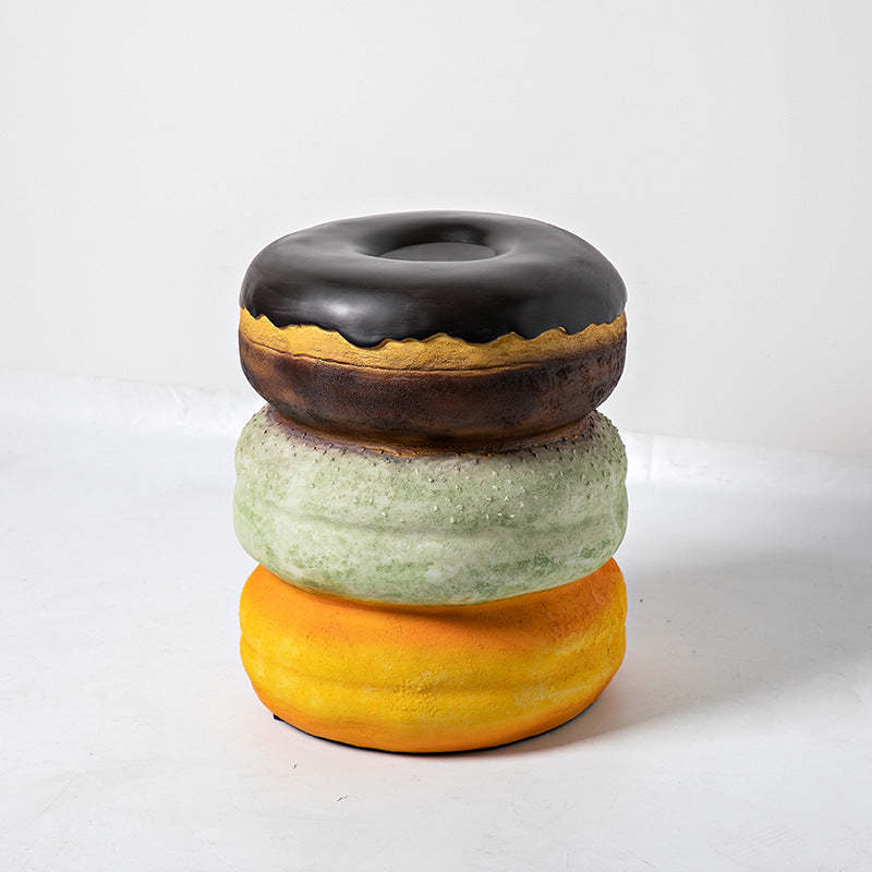 Contemporary Resin Donut Ice Cream Cylindrical Chair