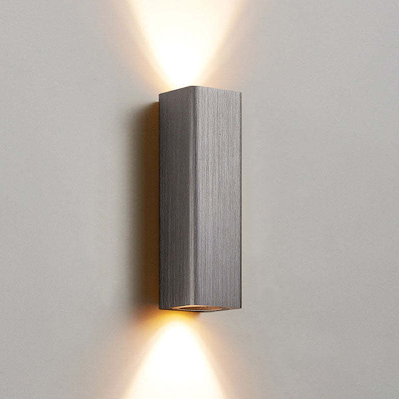 Nordic Brushed Aluminum Rectangular LED Wall Sconce