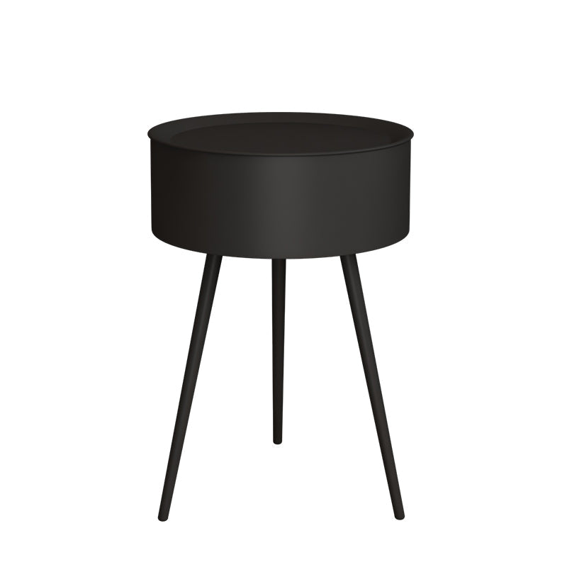 Minimalist Round Iron 1-Storage Nightstand