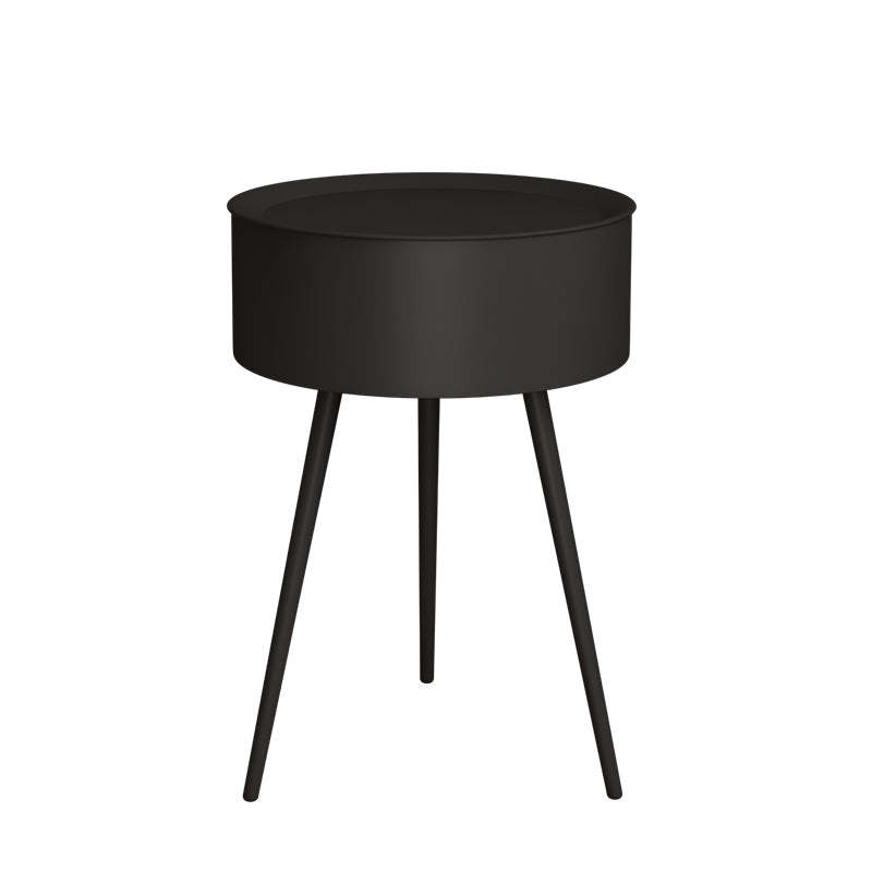 Minimalist Round Iron 1-Storage Nightstand