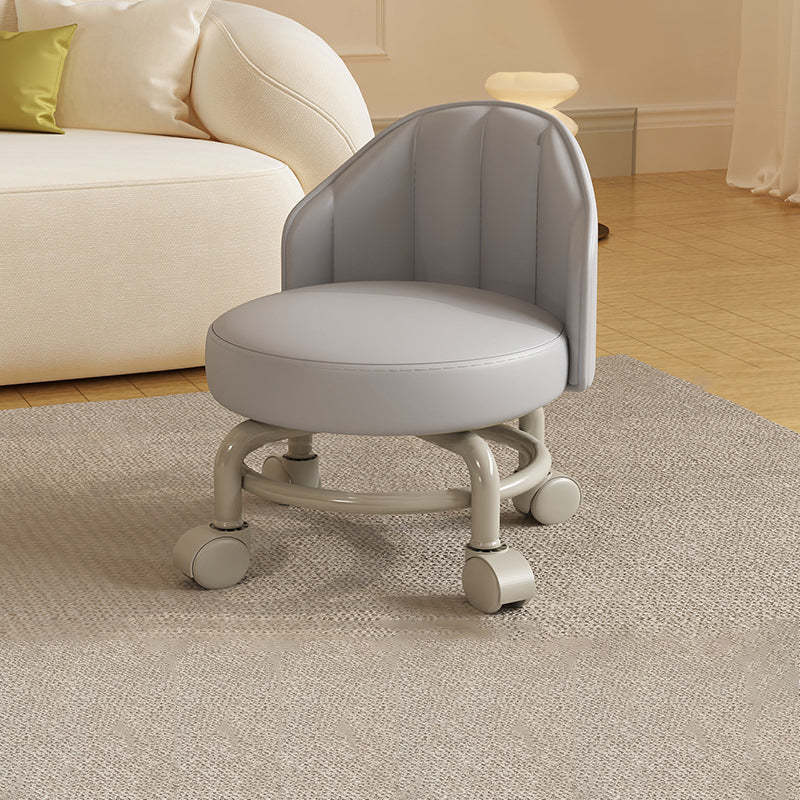 Minimalist Removable Curved Leather Iron Chair