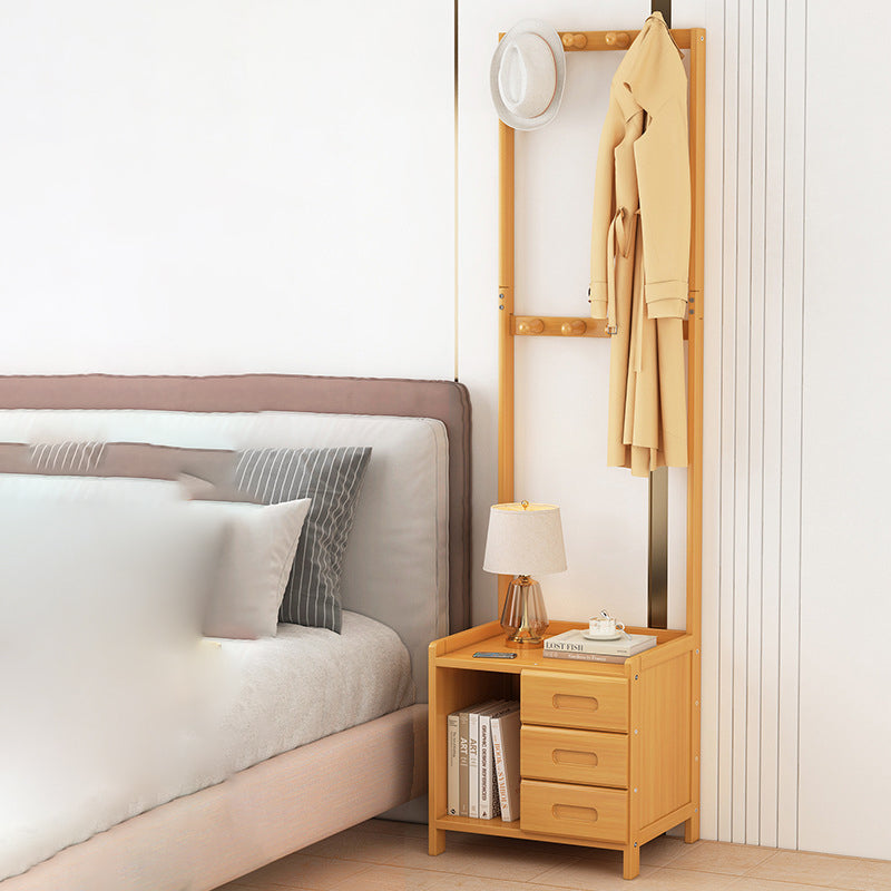 Minimalist Bamboo Coat Rack Nightstand 1/3-Drawer