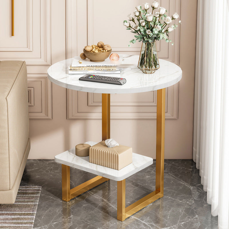 Nordic G-Shape Steel 2-Tier End Table