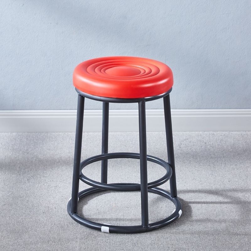 Modern Leather Steel Cotton Round Bar Stool