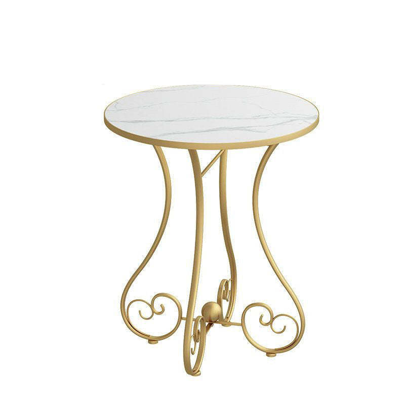 Nordic Heart-Base Engineered Wood Metal Round Coffee Table