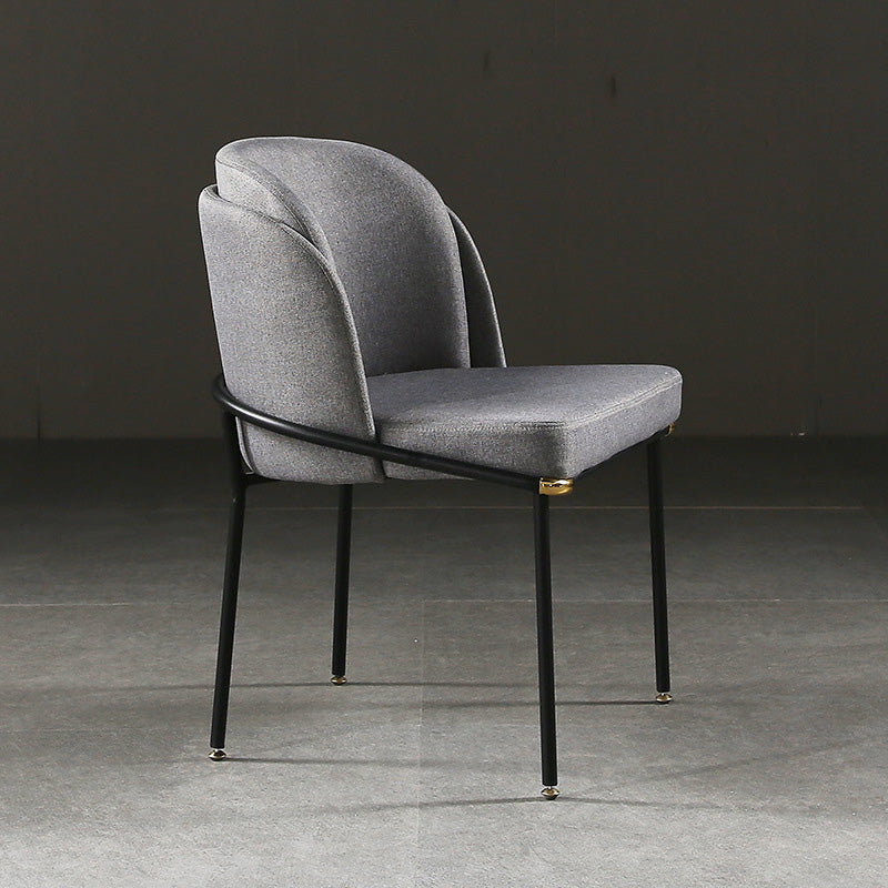 Vintage Leather Metal Dining Chair