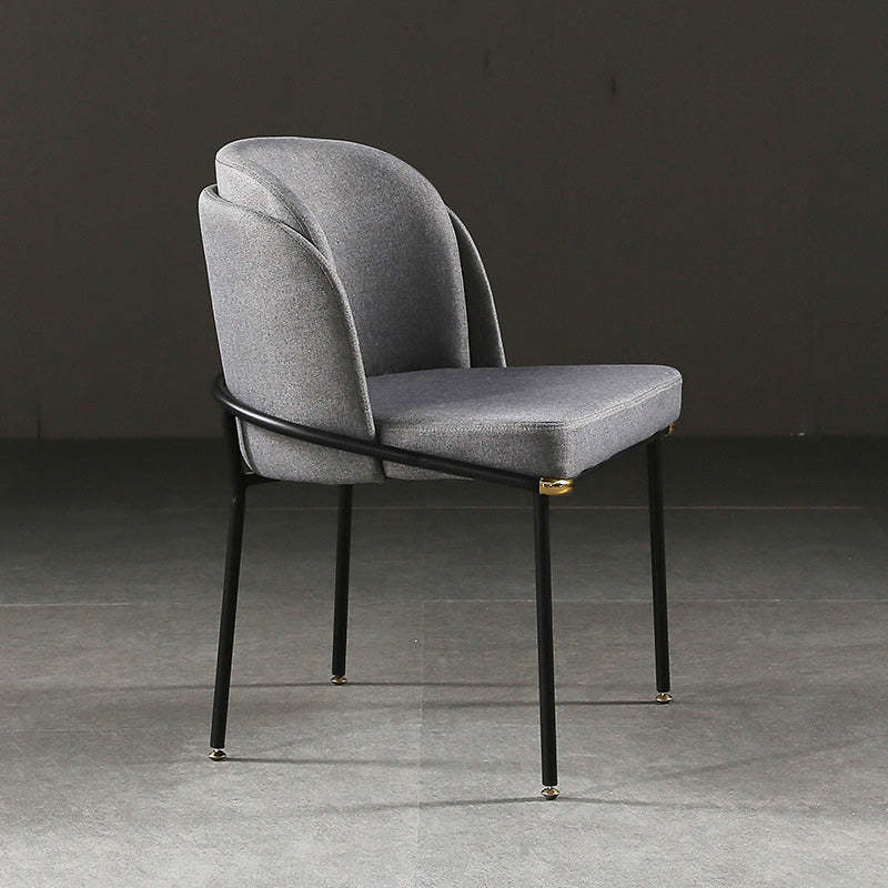 Vintage Leather Metal Dining Chair