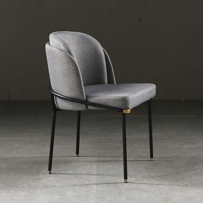 Vintage Leather Metal Dining Chair