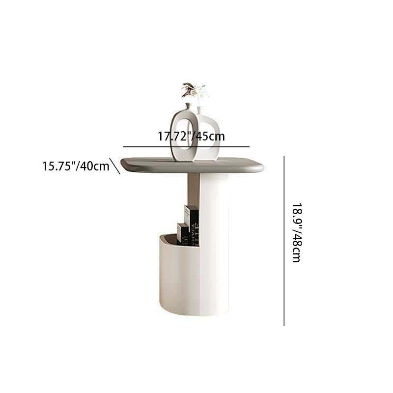 Modern Rock Panel Steel End Table — B / Gray