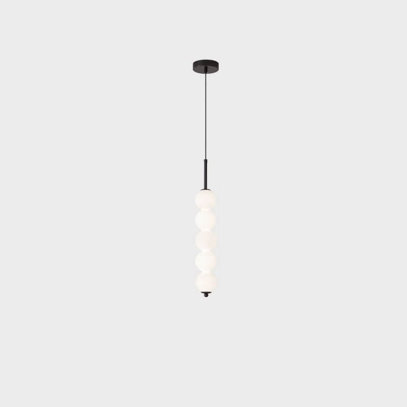 Nordic Brass Spherical Glass Strip LED Pendant Light