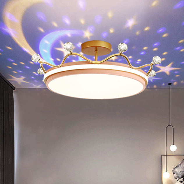 Lighom semi-flush kids acrylic semi-flush mount light for study — Small / Brushed Gold / 110V-120V (US/CA)