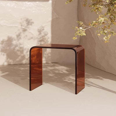 Minimalist Acrylic Leather Vanity Stool