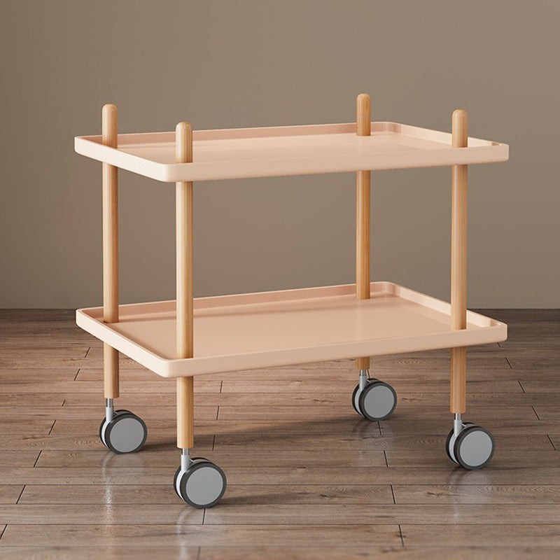 Minimalist Wood Metal Square Coffee Table 2-Shelf