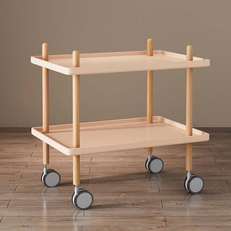 Minimalist Wood Metal Square Coffee Table 2-Shelf