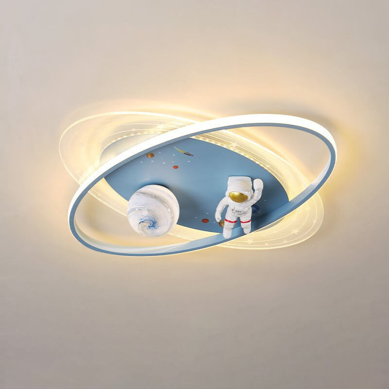 Cartoon Resin Astronaut Acrylic LED Flush Ceiling Light