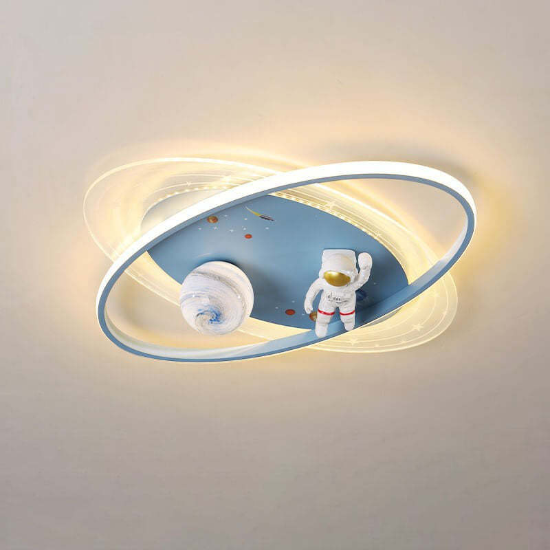 Cartoon Resin Astronaut Acrylic LED Flush Ceiling Light