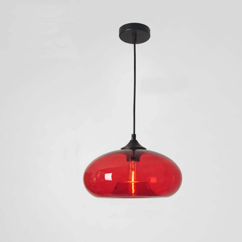 Colored Glass Oval Pendant Light
