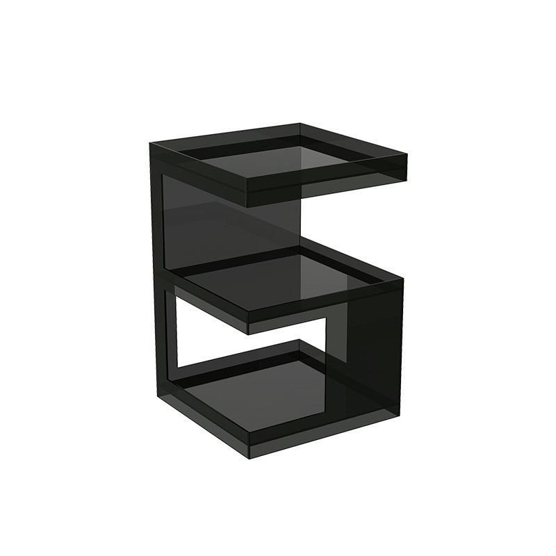 Minimalist Acrylic 3-Tier Square End Table