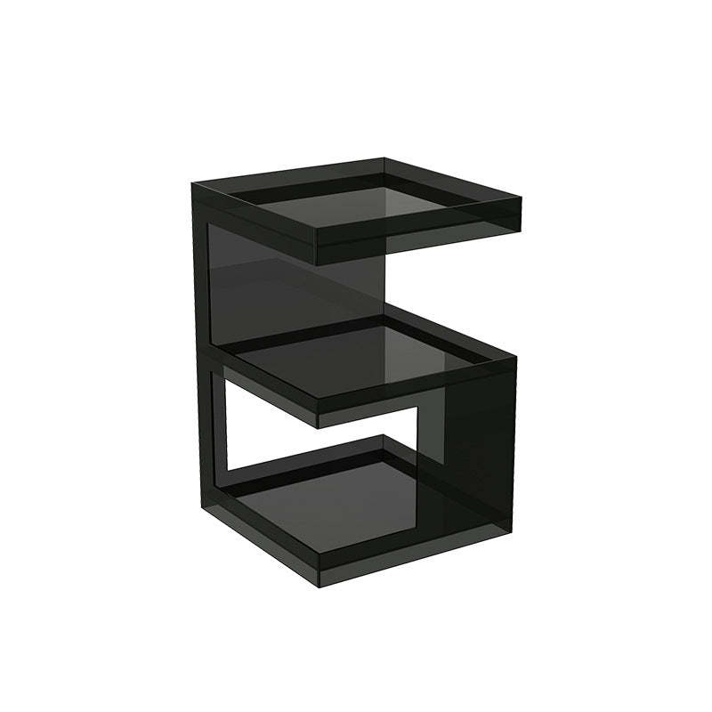 Minimalist Acrylic 3-Tier Square End Table