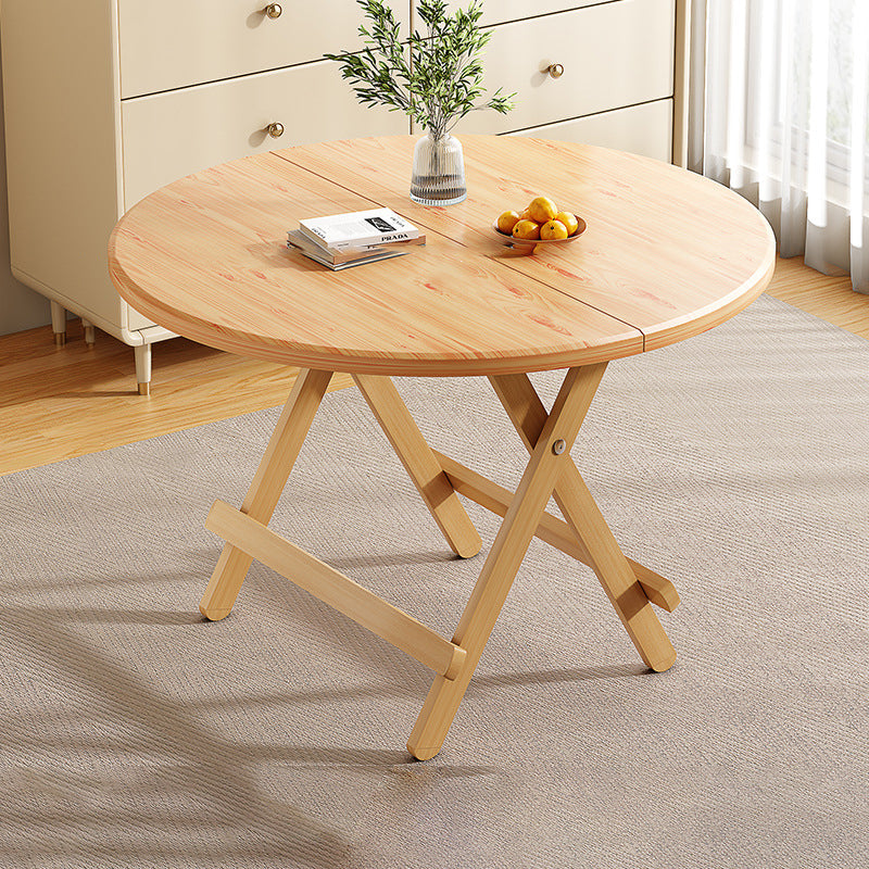 Scandinavian Round Wood 4-Seat Dining Table