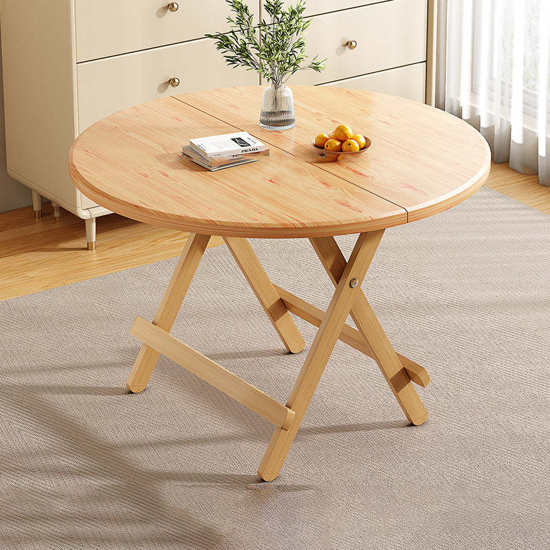 Scandinavian Round Wood 4-Seat Dining Table