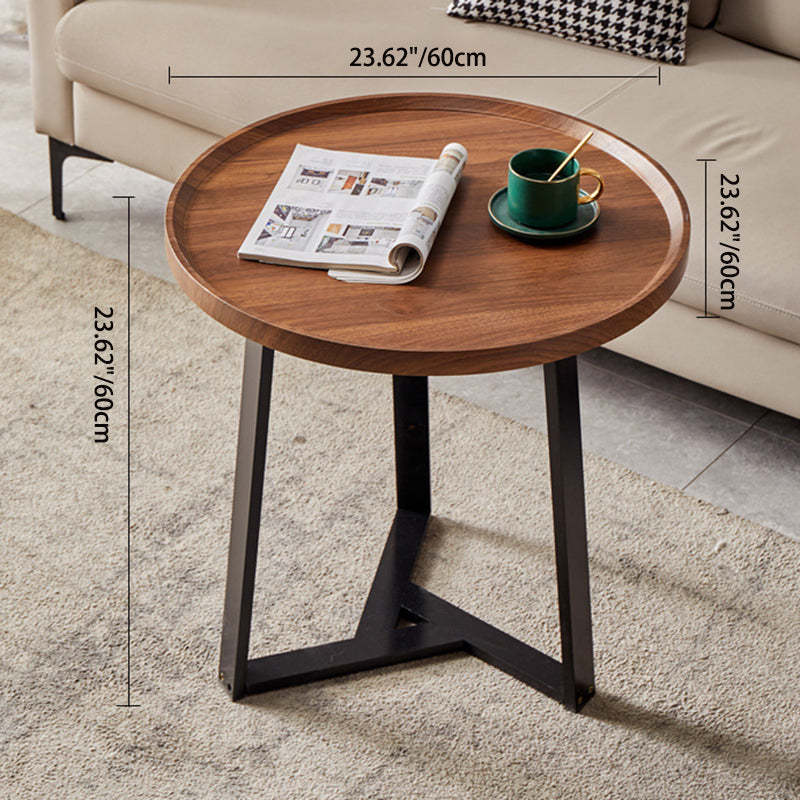 Nordic Round Iron 2-Tier Coffee Table — 1 - Tier / White