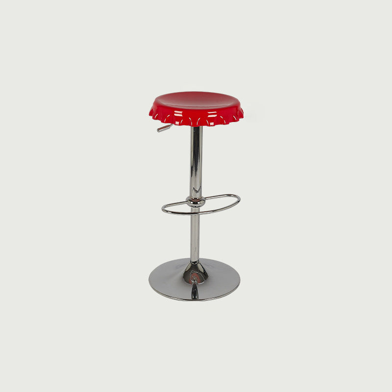 Contemporary Beer Bottle Cap Plastic Swivel Bar Stool