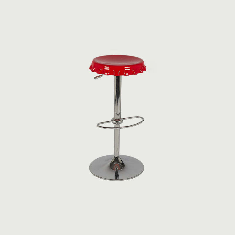 Contemporary Beer Bottle Cap Plastic Swivel Bar Stool