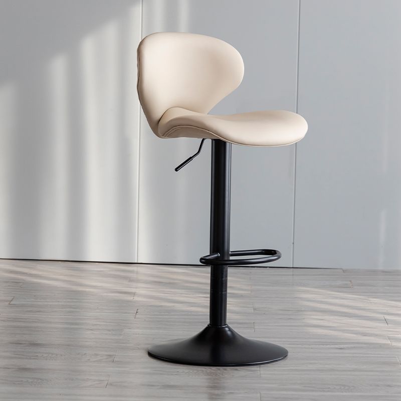 Curved PU Leather Swivel Bar Stool