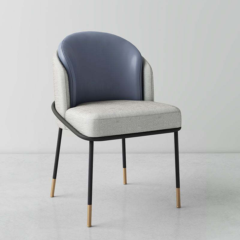 Modern Leather Fabric Curved Dining Chair