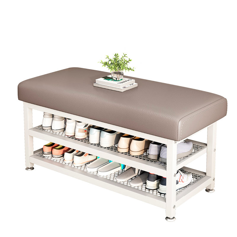 Modern Tech Fabric Steel 2-Shelf Shoe Storage — Orange / White
