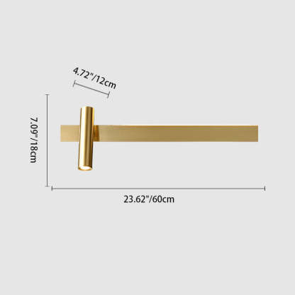 Modern Luxury Rectangle Copper LED Sconce — Small - Left / Black - 220V-240V For UK/AU / White Light (5000K)