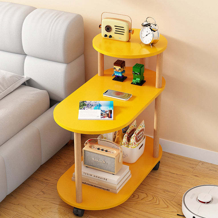 Minimalist Removable Oval Solid Wood End Table — White