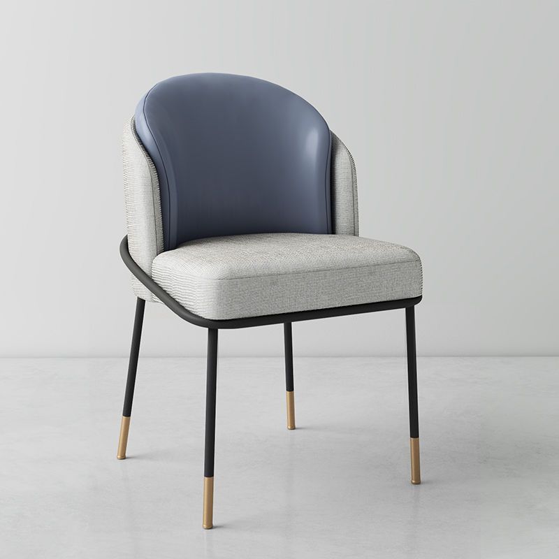 Nordic Leather Fabric Iron Wraparound Dining Chair