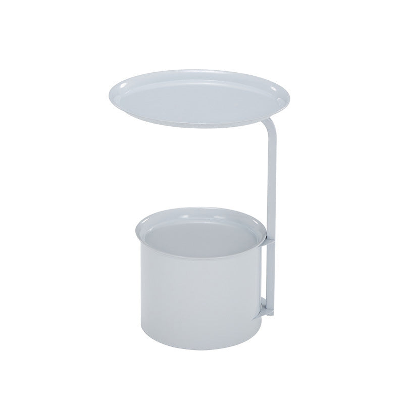 Minimalist Round Iron Rock Slab Side Table