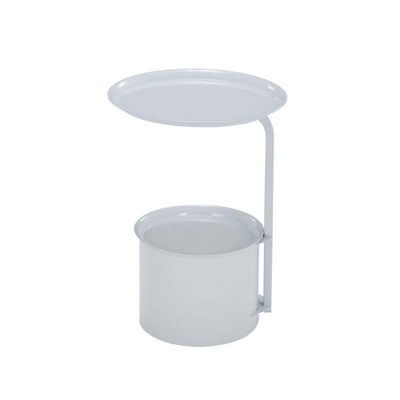 Minimalist Round Iron Rock Slab Side Table